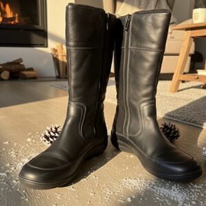 ECCO Trace Lite GORE-TEX Waterproof Boots - Black Leather - Wool Lined